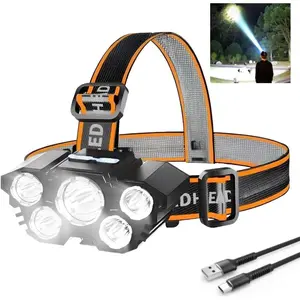 Rechargable Headlamp, Led Head Lamp with 4 Modes, Waterproof Head Lights For Forehead, Hard Hat Light, Adjustable Head Flashlight For Adults, Bright Coast Headlamp  Outdoor Camping, Hiking, Running