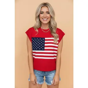 USA Flag Stars & Stripes Dolman Sleeve Sweater