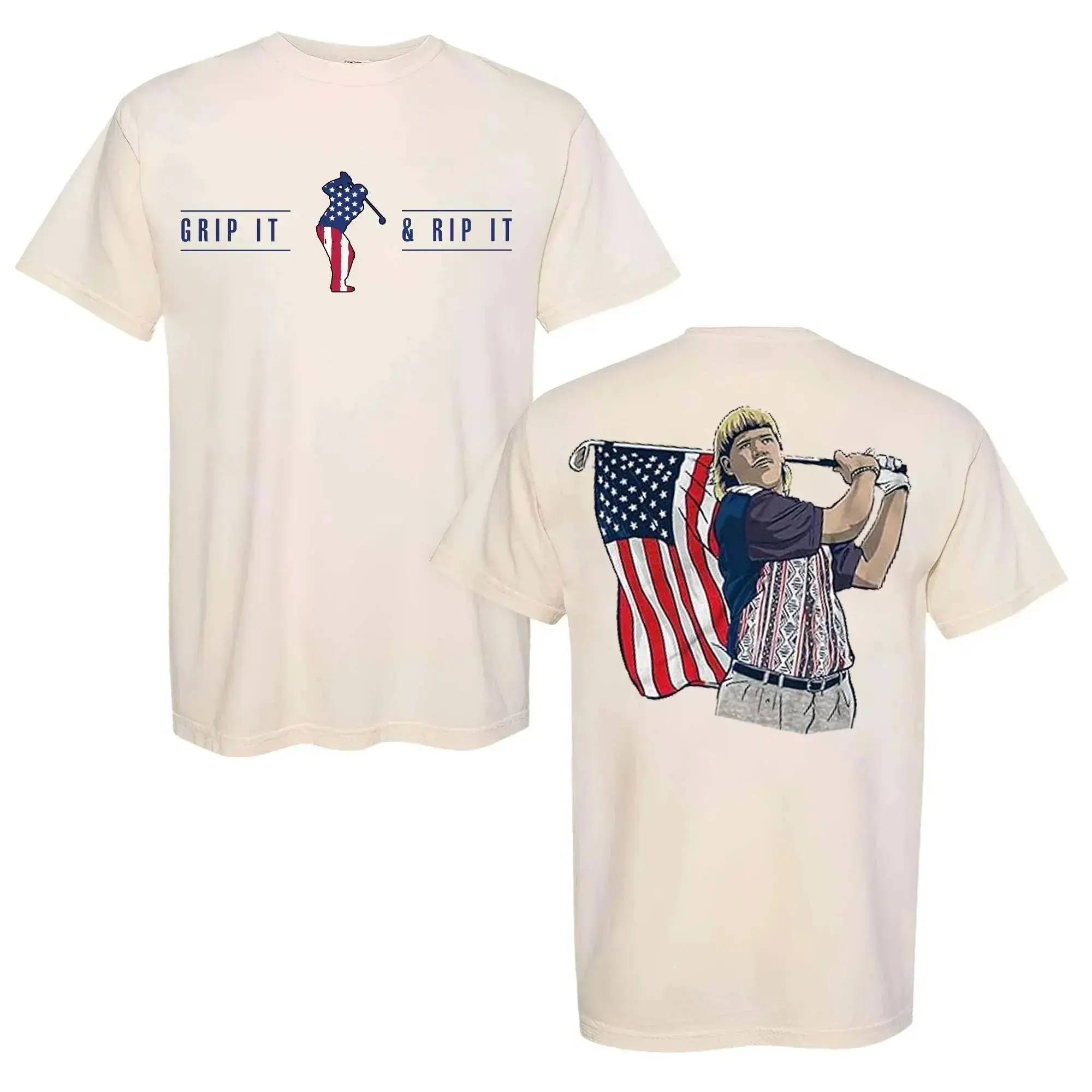 John Daly - Grip It And Rip It Golf Tshirt, John Daly Merica 4th Of July Shirt, Patriotic Golf Tee, Fashion For Every Preference, Classic Cotton, Menswear Graphic Tee