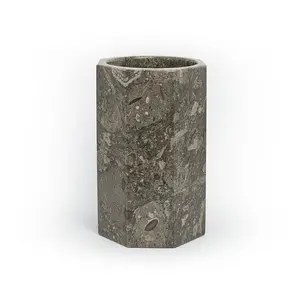 Marmor Krafts Star Marble Utensil Holder – 8 Inch Handmade Hexagonal Marble Utensil Crock for Kitchen Counter, Spatula & Spoon Organizer, Luxury Kitchen Caddy