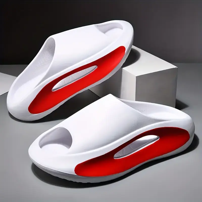 Unisex Cloud Slides, Square Toe EVA Pillow Slippers with Thick Non-Slip Sole, Lightweight Breathable Slip On Footwear for Beach & Streetwear