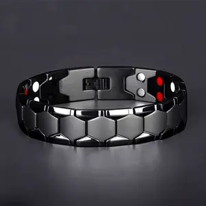 [Titanium Steel Bracelet] 4-in-1 Waterproof Titanium Steel Magnetic Bracelet for Men: 1pc, Durable, Colorfast Gift