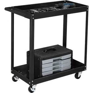 Rolling Tool Cart On Wheels w/2 Brake, 220 LBS Capacity Heavy Duty Commercial Utility Tool Service Cart, Tool Organizer for Mechanic,Garage,Workshop,Warehouse & Repair Shop