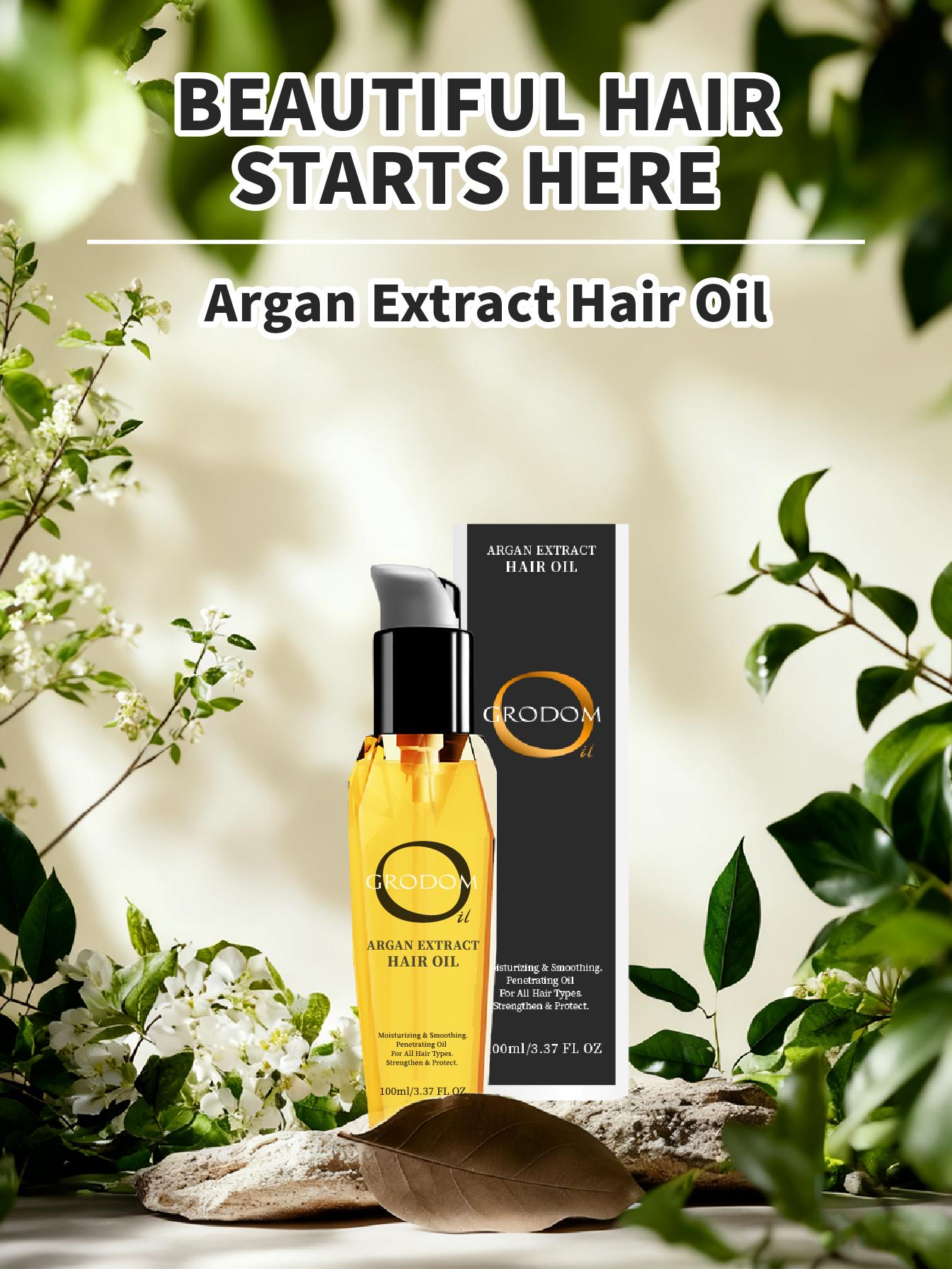 GRODOM Argan & Coconut Hair Oil 100ML – Double Pack. Lightweight, non-greasy serum that repairs dry, frizzy hair for instant smooth shine. Enriched with argan oil and coconut extract to strengthen hair and support fuller, healthier hair. Sulfate-free.