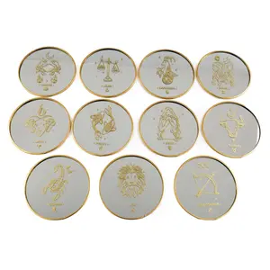 Mirrored Glass Zodiac Coaster