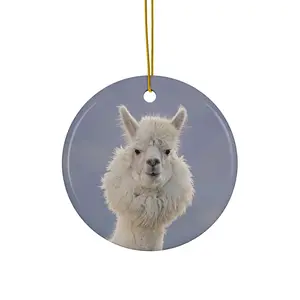 Alpaca Llama Ceramic Christmas Tree Ornament | Cheddar | Farm & Ranch Decor