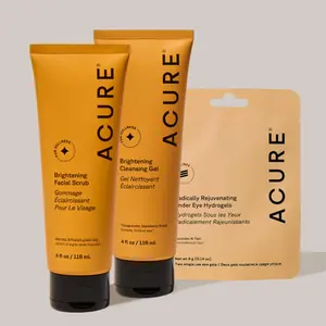 ACURE Brightening Facial Scrub + Cleansing Gel (+ Free Under Eye Hydrogels)
