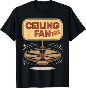 100% Cotton Ceiling Fan Club Funny Minimalist T-Shirt