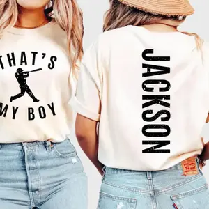 Comfort Colors Custom That's My Boy Baseball Mom Shirt: Personalized Gift for Family Members