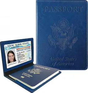 Passport Holder for Travel Men, RFID Blocking Passport Covers Case Wallet Card Slot, International Travel  Haves Travel Accessories for Women, Cruise Ship Essentials Travel Gifts, Navy Blue