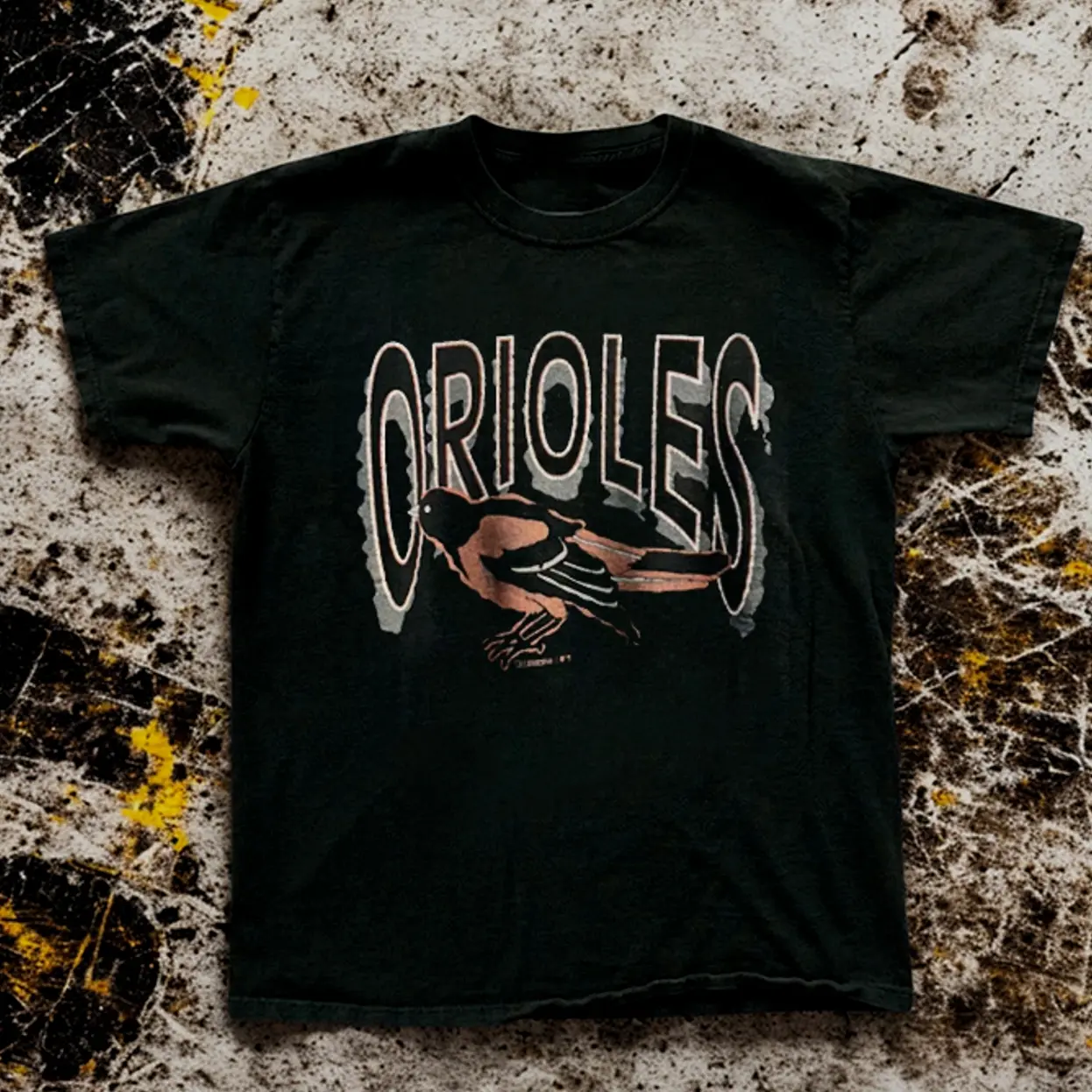 [ New Drop ] Retro Oriole Bird Graphic T-Shirt, 90s Baseball Sportswear Style Tee, Nature Wildlife Animal Fan Gift, Black Cotton Casual Unisex Shirt