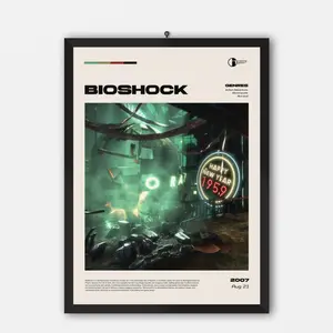 REDWOODSTOSEA Bioshock Wall Art Unframed Poster For Game Lovers - Stunning Design For Home Decor And Gift Ideas