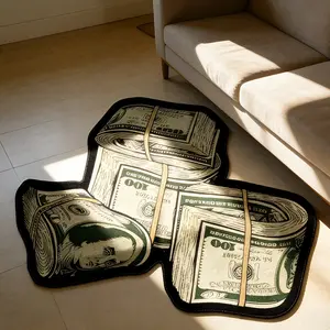 1pc Modern Us Trendy Dollar Print Carpet Rug, Soft Washable Plush Mat for Living Room Bedroom, Home Decor Art Street Style