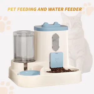 Fully Automatic 2in1 Cat Food Dispenser Integrated Water And Food Feeding System Cute Water Dispenser for Pet Feeding