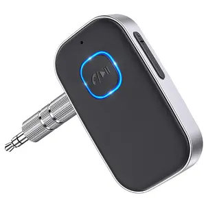 Car Bluetooth Receiver, Noise Cancelling 3.5mm AUX Bluetooth Car Adapter, Wireless Audio Receiver for Home Stereo/Wired Headsets, Hands-Free Calling