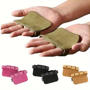 1 Pair Square Gym Gloves with Enhanced Four Finger Palm Protection - Non-Slip, Wear-Resistant Grip for Weight Lifting, Pull-Ups & Parallel Bars - Durable Fingerless Design for Men & Women, Prevent calluses - Professional Workout Accessories