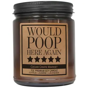 Would Poop Here Again Amber Jar