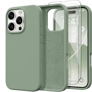 Full Body Protective Cover, Lightweight Shockproof Cover, 1 Silicone Phone Case with 2 Screen Protectors, Phone Accessories Compatible with iPhone 11 12 13 14 15 16 Pro Max/Pro/Plus
