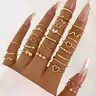 Heart & Geometric Design Ring Set, Stacking Ring Set, Fashion Stackable Rings, Fashion Accessories for Women & Girls, Casual Jewelry for Parties and Daily Wear, Trendy All-Match & Exquisite Jewelry for Birthday Gift