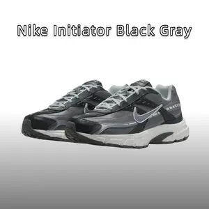 Nike Initiator Slip Resistant Abrasion Resistant Low Top Running Shoes for Men Black Gray-IB3083-001