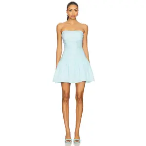 Line & Dot Suree Gingham Dress in White & Mint