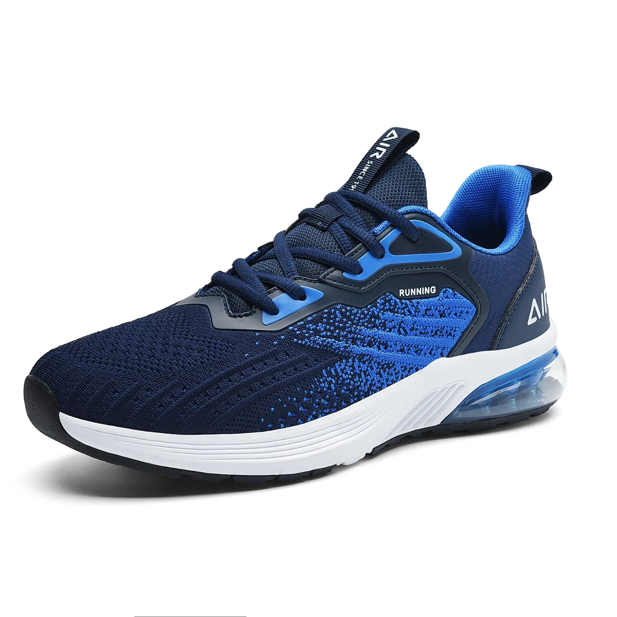 AOV Men's Knitted Running Shoes with Air Cushion, Lightweight Breathable Athletic Sneakers for Gym, Walking, and Fitness