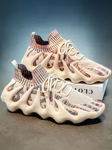 Octopus Mesh Breathable Running Shoes, Shock Absorbing Anti-Slip, Small Cage Coconut Flyknit Flame Sock Shoes, Comfortable Athletic Footwear, Running Sneakers