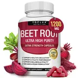 Organic beet root capsules - beetroot for blood flow and circulation, energy and overall health
