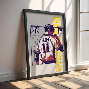Blue Lock, Rin Itoshi Poster, Anime Wall Art, Manga Poster, Blue Lock Fan Art, Isagi Yoichi Art, Anime Room Decor, Blue Lock Merch