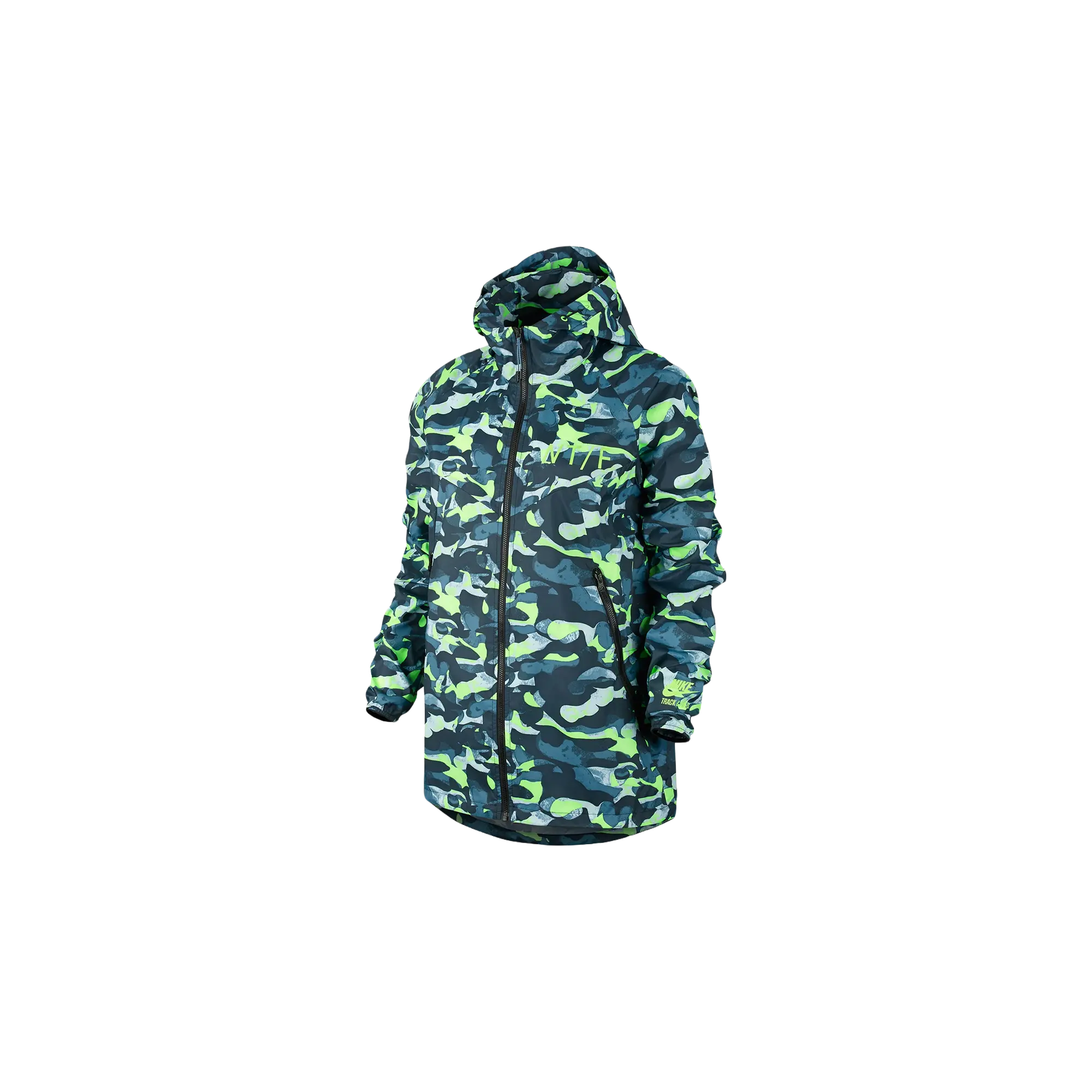 Tech Fleece Camo Windrunner Jacket WMNS "Stratus Blue / Ghost Green" 687611 482