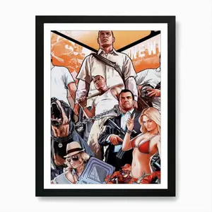 GTA Wall Art Poster, Grand Theft Auto Vintage Game Artwork, Aesthetic Room Decor Print, Bedroom Setup for Gamers Gift