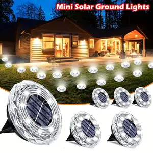 Solar Ground Lights 6PCS 8LED IP44 Waterproof Mini Solar Outdoor Powered Lights for Lawn Christmas Party Street Courtyard Garden Paths Walkways Lanes Solar Landscape Lighting