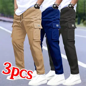 Men's 3-Pack Trendy Versatile Cargo Pants - Thin and durable fabric, multi-pocket design, easy to control for work and leisure styling