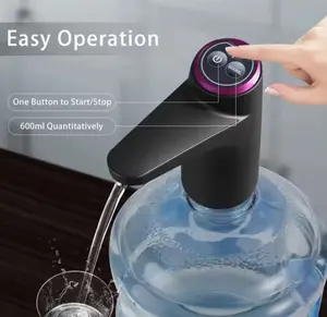 Electric Auto Pumping Water Dispenser, 5-Gal Portable, USB Charged, 1-Button Start-Stop, 600ml Quantitative Dispensing, for Home & Office Kitchen Use, One Button