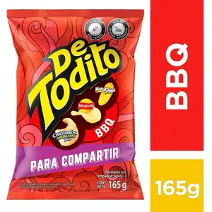 De Todito BBQ Snack Mix - 165 g Package - Colombian Crunchy Mixed Snack with BBQ Flavor - Ideal for Snacking and Convenience snack chip chips papitas
