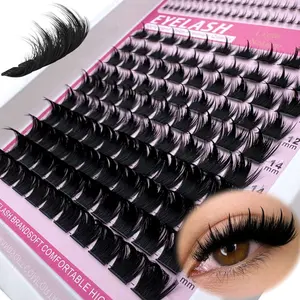 Spikes+Bottom+300D/200D/160D Lash Clusters, False Eyelashes Clusters 6-18mm Lash Spikes lower eyelashes DEyelash Clusters Volume Individual Lashes DIY Spiky Lash Extension Manga Cluster Eyelash Extensions Mink Strips Lashes Thick,Cosplay Spiky Wispy
