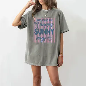 I was made for happy sunny days T-shirts, spring/summer style T-shirts, retro beach style, summer vibes, trendy summer T-shirts.