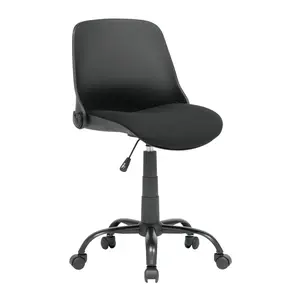 Folding Back Swivel Task Chair, Black 18616