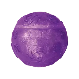 KONG Squeezz Crackle Ball - Purple Flexible Toy with Unique Crackle Sound for Dogs