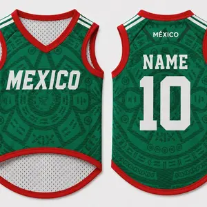 Mexico Dog Soccer Jersey, Customizable Pet Football Shirt, Game Day Outfit