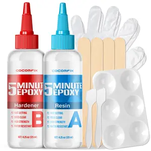 [8.5 oz] 5 Minute Epoxy Clear, Fast-Curing Epoxy Glue, Easy to Use, Bonding Strength & Clear Repairs on,, Wood, Ceramics,, & More