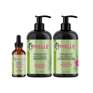 Mielle Organics Rosemary Mint Strengthening Bundle - Shampoo Conditioner & Growth Oil for Radiant Hair Care - Safe for All Hair Types - Nourish & Strengthen Split Ends - Lightweight & Organic Formula