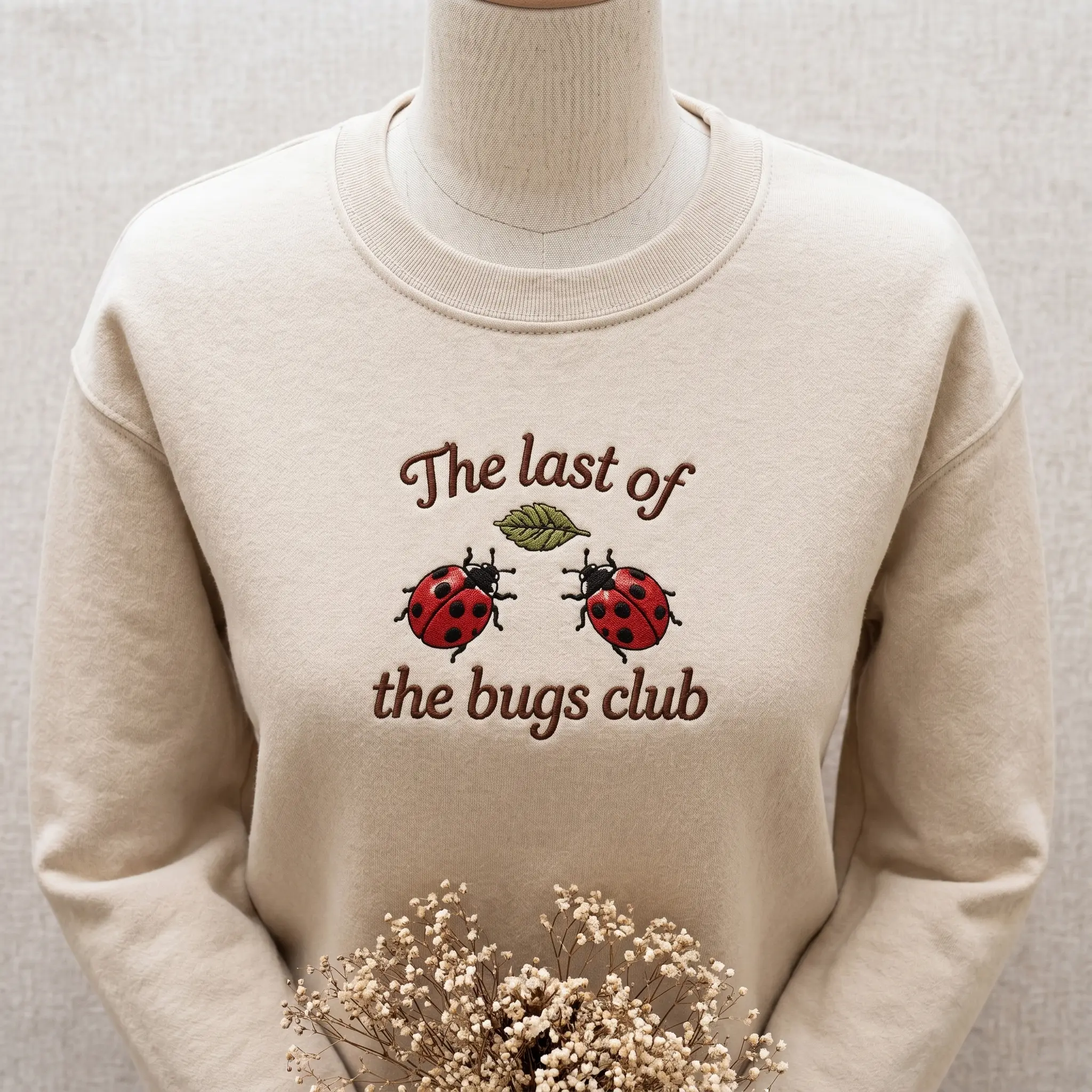 Women's Embroidered Last of The Bugs Club Crewneck Sweatshirt - Noah Kahan The Great Divide Music Inspired Top, Music Fan Gift, Jeans-Pants-Sweatpants-Cargo Pants Matching Option