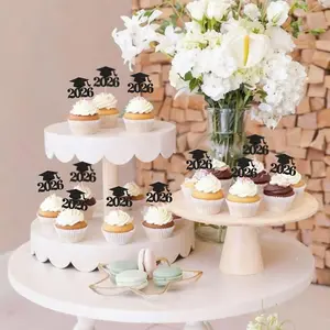 12 Graduation Cake Picks -Sided “Class of 2026” Cake Insert | Grad Party Decor Must-Have |  Famous Cake Topper for Students – Buy More for Big Cakes!