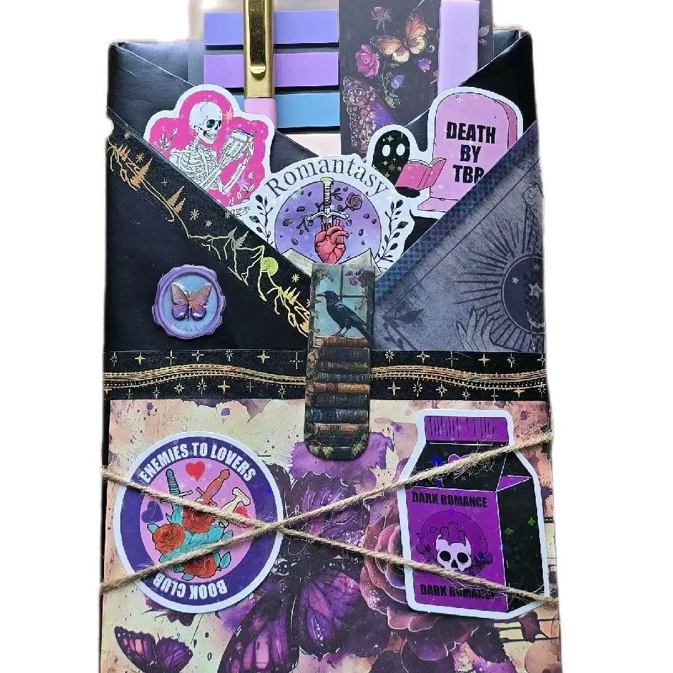 Standard Edition Scrapbook Style Blind Date with a Book packet -(Sprayed Edges) & Deluxe Edition Vintage Romance Book with Artwork, Artistic Annotation Supplies, Gothic/Floral/Botanical Themes