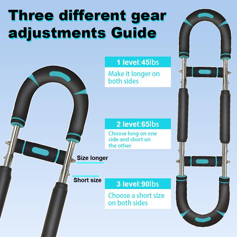 OVER SELF Twister Arm Trainer Twister Exerciser Chest press 45-90lb Adjustable Strengthen Arm and Shoulder Muscle Training Men's Fitness Trainer Detachable Portable Gym equipment for Home Workout Equipment