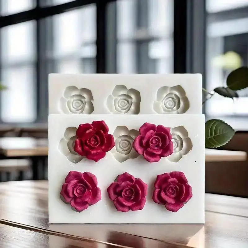 Rose Shaped Chocolate Mold, 1 Count 3D Silicone Mold, Flower Shaped Candy Mold, Fondant Mold, DIY Handmade Gifts, Cake Decorating Tool, Baking Tools,
