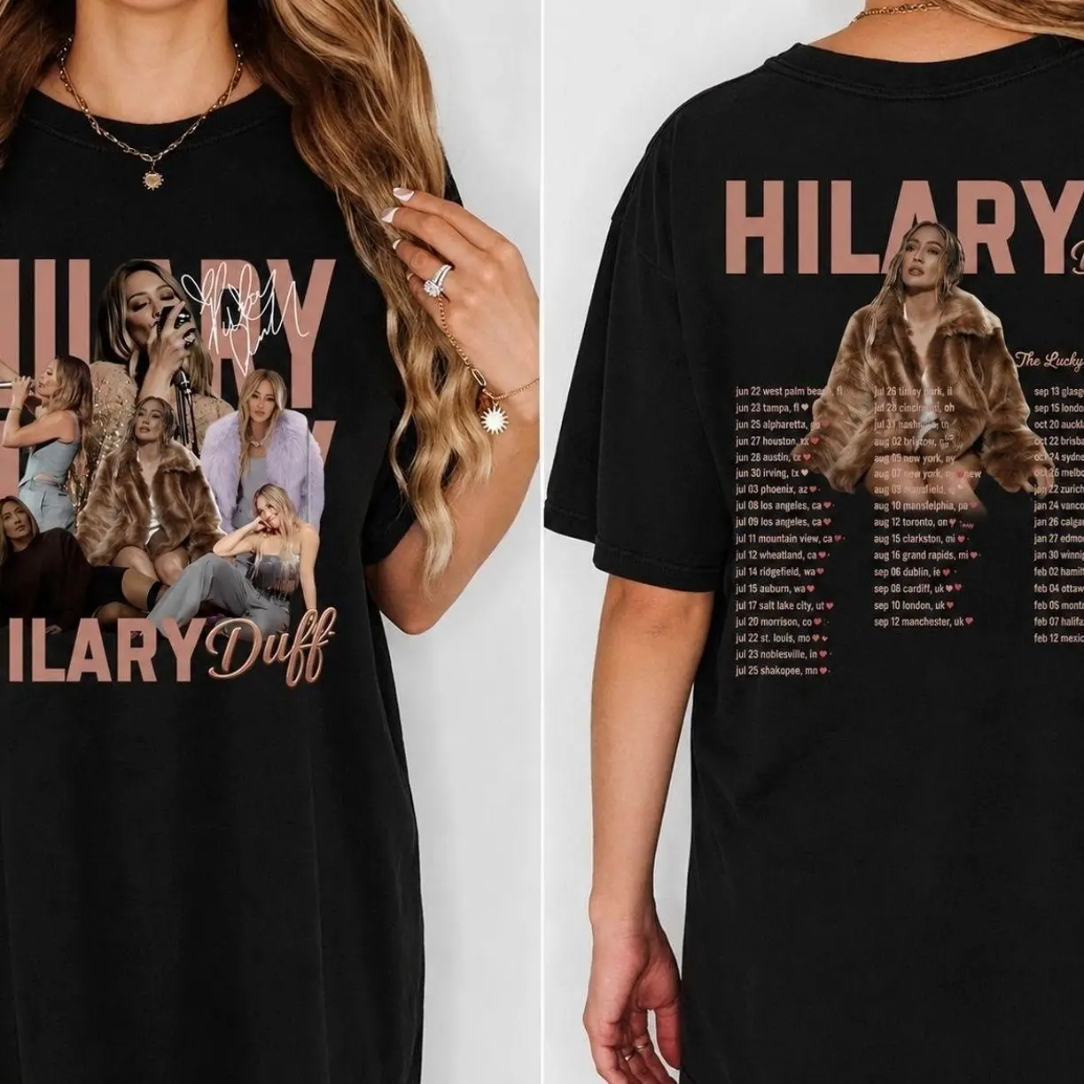 Hilary Duff The Lucky Me Tour T-Shirt, Pop Idol Concert Merch, 2000s Nostalgia Fan Gift IBA PEO