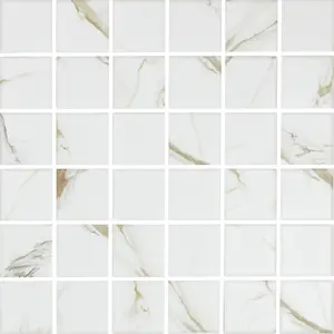 Calacatta Gold 2" x 2" Square Marble Look Mosaic