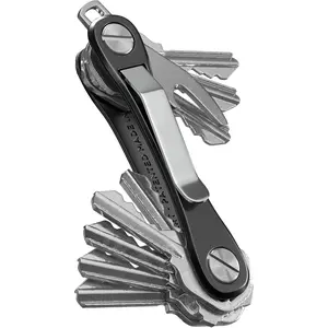 Rugged - Multitool  Holder for chain w/Bottle Opener and Pocket Clip, Organizer for s, EDC chains, Ring for  Fobs  Chains, Expandable (Up to 14 s, Black)